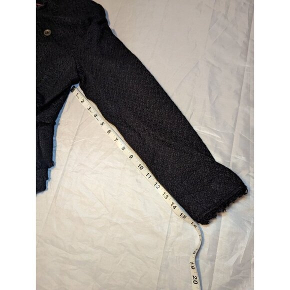 Worthington Black Tweed Zip Up Ruffled Peplum Jacket Women's Size Medium - Picture 15 of 16